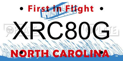 XRC80G North Carolina License Plate
