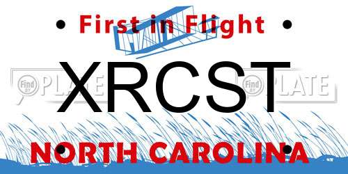XRCST North Carolina License Plate