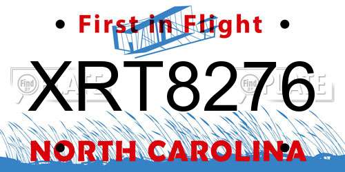XRT8276 North Carolina License Plate