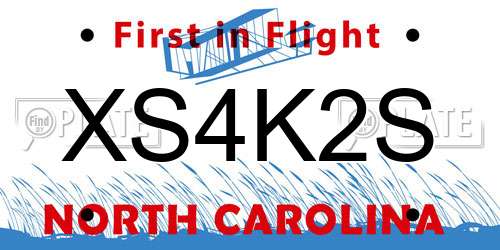 XS4K2S North Carolina License Plate
