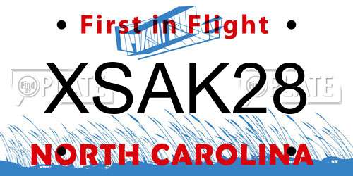 XSAK28 North Carolina License Plate