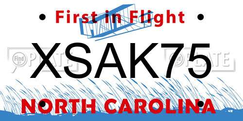 XSAK75 North Carolina License Plate