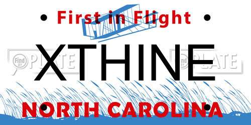 XTHINE North Carolina License Plate