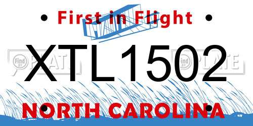 XTL1502 North Carolina License Plate