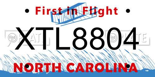 XTL8804 North Carolina License Plate