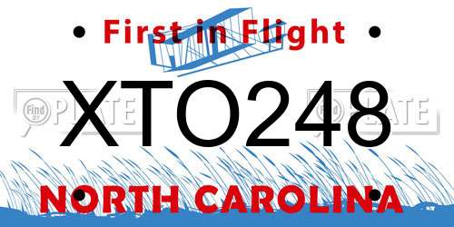 XTO248 North Carolina License Plate