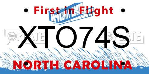 XTO74S North Carolina License Plate