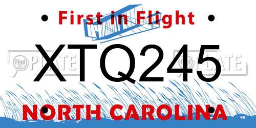 XTQ245 North Carolina License Plate