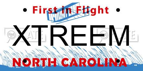 XTREEM North Carolina License Plate