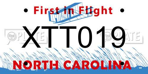 XTT019 North Carolina License Plate