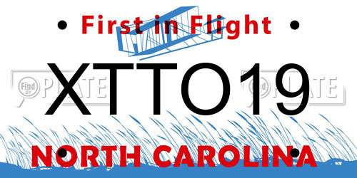 XTTO19 North Carolina License Plate