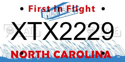 XTX2229 North Carolina License Plate