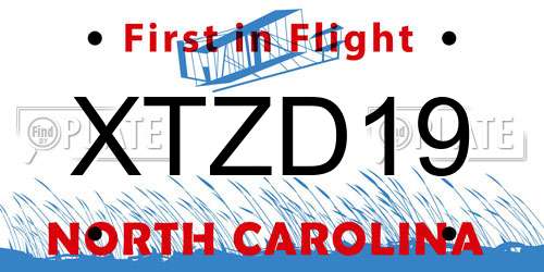 XTZD19 North Carolina License Plate