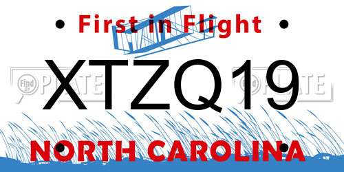 XTZQ19 North Carolina License Plate