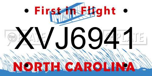 XVJ6941 North Carolina License Plate