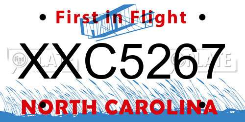 XXC5267 North Carolina License Plate