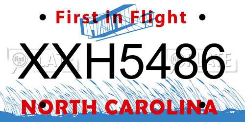 XXH5486 North Carolina License Plate