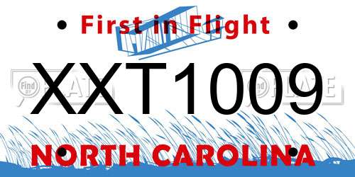 XXT1009 North Carolina License Plate