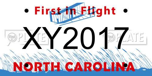 XY2017 North Carolina License Plate