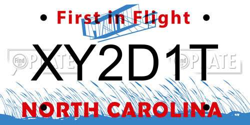 XY2D1T North Carolina License Plate