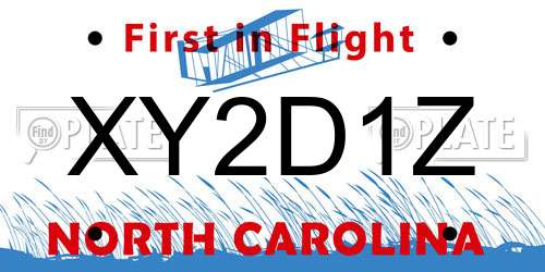 XY2D1Z North Carolina License Plate