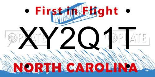 XY2Q1T North Carolina License Plate