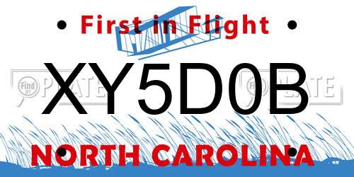 XY5D0B North Carolina License Plate