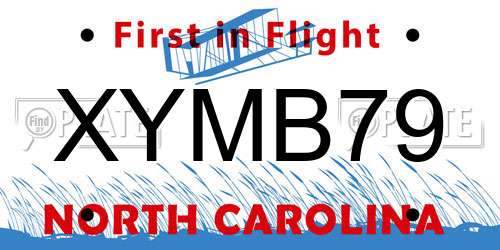 XYMB79 North Carolina License Plate