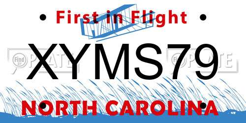 XYMS79 North Carolina License Plate