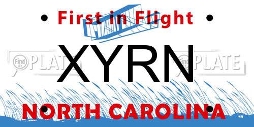 XYRN North Carolina License Plate