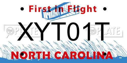 XYT01T North Carolina License Plate