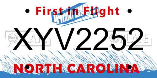 XYV2252 North Carolina License Plate