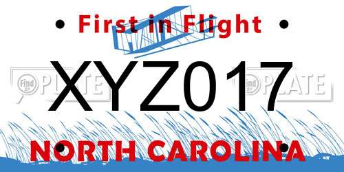 XYZ017 North Carolina License Plate