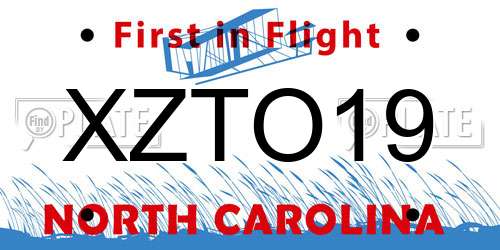 XZTO19 North Carolina License Plate