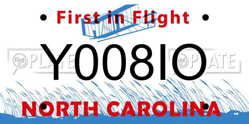 Y008IO North Carolina License Plate