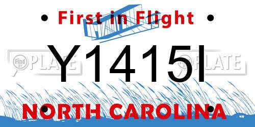 Y1415I North Carolina License Plate