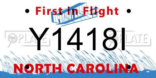 Y1418I North Carolina License Plate