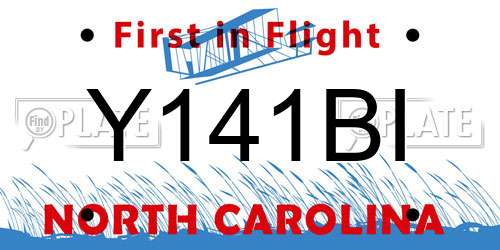 Y141BI North Carolina License Plate