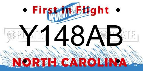 Y148AB North Carolina License Plate