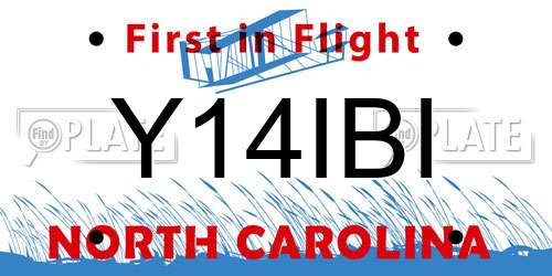 Y14IBI North Carolina License Plate