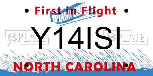 Y14ISI North Carolina License Plate