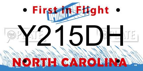 Y215DH North Carolina License Plate
