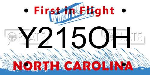Y215OH North Carolina License Plate
