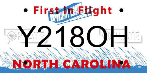 Y218OH North Carolina License Plate
