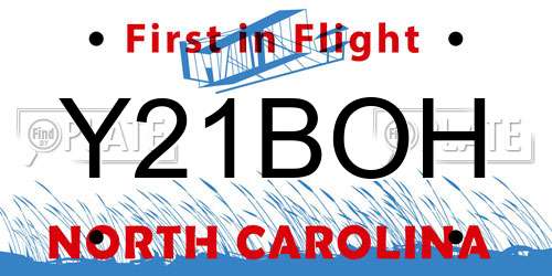Y21BOH North Carolina License Plate