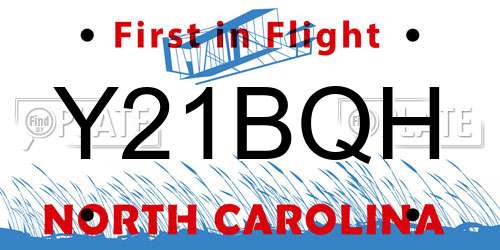 Y21BQH North Carolina License Plate