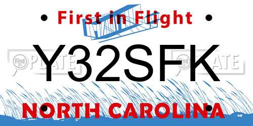 Y32SFK North Carolina License Plate