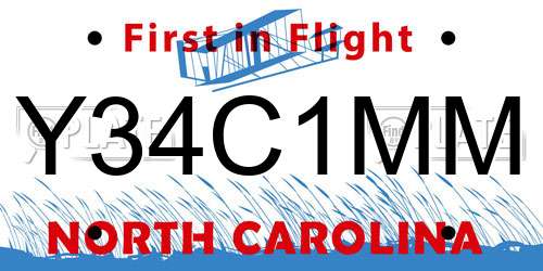 Y34C1MM North Carolina License Plate