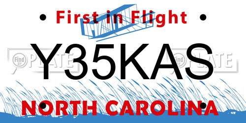 Y35KAS North Carolina License Plate