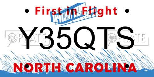 Y35QTS North Carolina License Plate